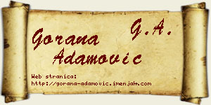 Gorana Adamović vizit kartica